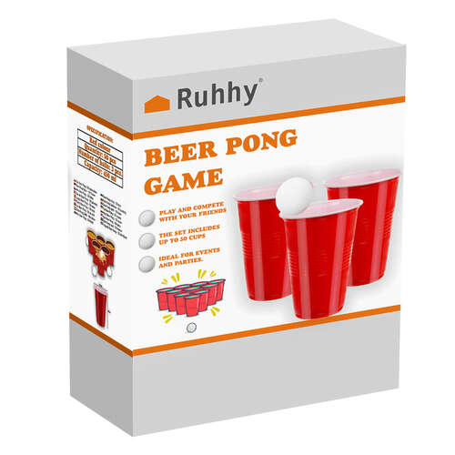 Hra Beer Pong - 50 šálků Ruhhy 21232