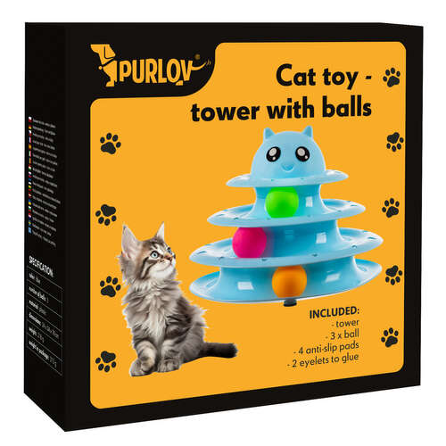 Hračka pro kočku - věž s míčky Purlov 21837