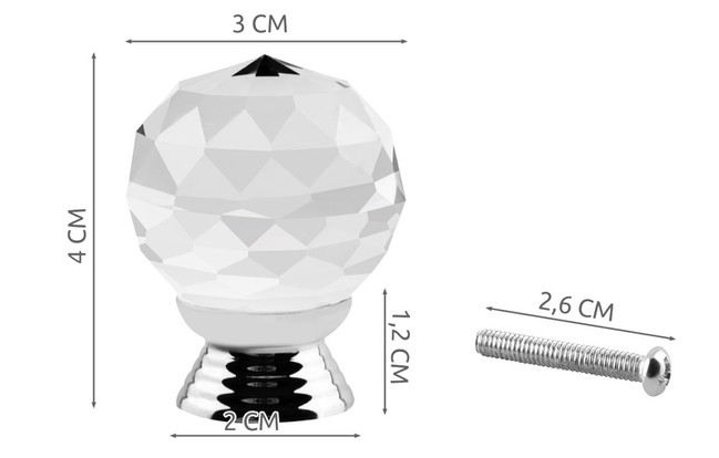 Křišťálový nábytkový knoflík
