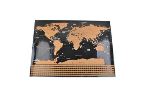 Mapa světa - stírací los s vlajkami