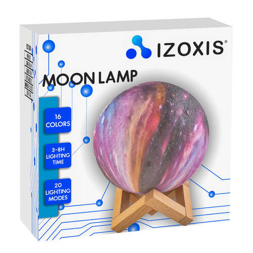 Noční měsíční lampa 15cm, 16 barev