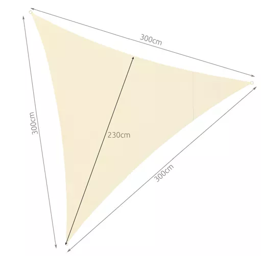 Stínová plachta 3x3x3 béžová Gardlov 23146