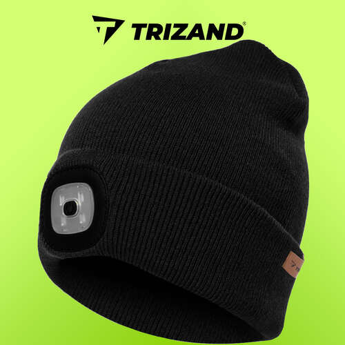 Zimní čepice s baterkou - černá Trizand 22663