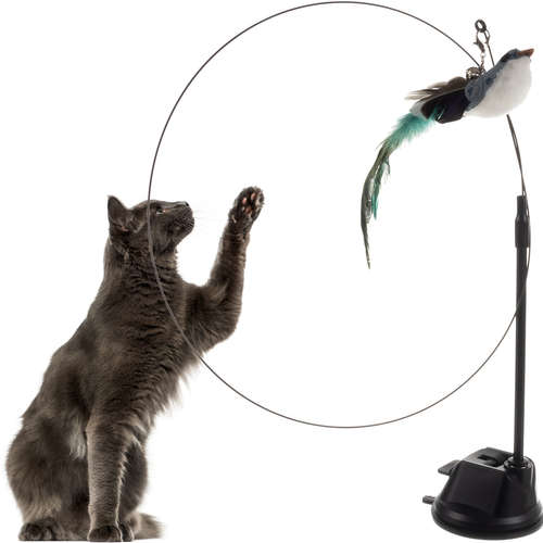 Interactive Cat Toy With Feathers Fish Suction Cup Cat Exercise