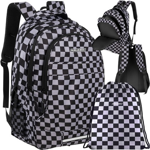 Backpack 22L checkerboard Kruzzel 24530 CATEGORIES Children Akcesoria szkolne