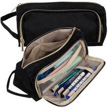 Double extendable pencil case - black Maaleo 24502