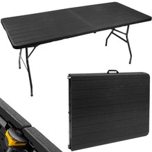 Folding garden table black 180 cm