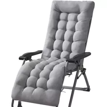 Quilted cushion for a garden lounger, gray 23490