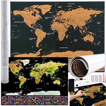 World map - scratch card with flags + accessories 23442