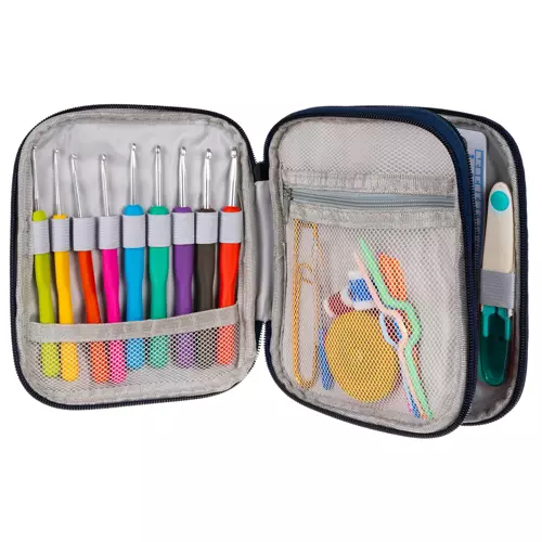 Crochet Hook Set, 85 Piece Crochet Tool, Ergonomic Knitting Needles With  Complete Crochet Accessories And Bag With Double Zip