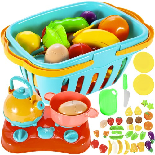 Toy fruits and vegetables hot sale basket