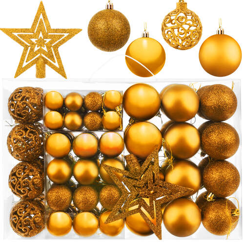 Christmas baubles set of 100 pcs + golden star