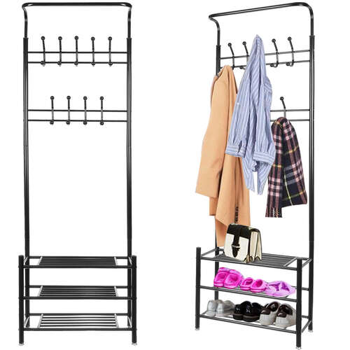 Clothes hanger - stand with shoe shelf 15744