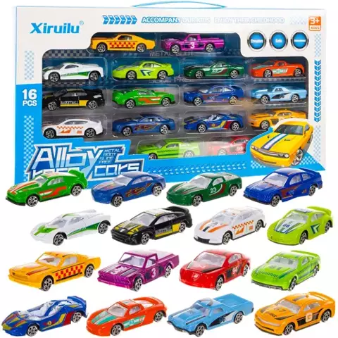 Colorful cars/sprung cars 1:64 - 16 pcs. Kruzzel 20352