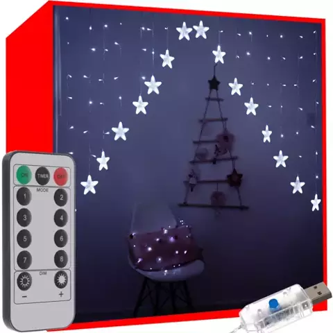 Light curtain 136LED USB cold white KŚ19740