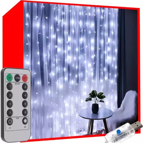 Light curtain 300 LED USB-cold white KŚ19766