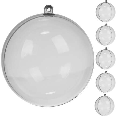 Transparent baubles 10cm - set of 5 Ruhhy 22276