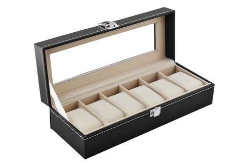 Watch organizer with 6 compartments