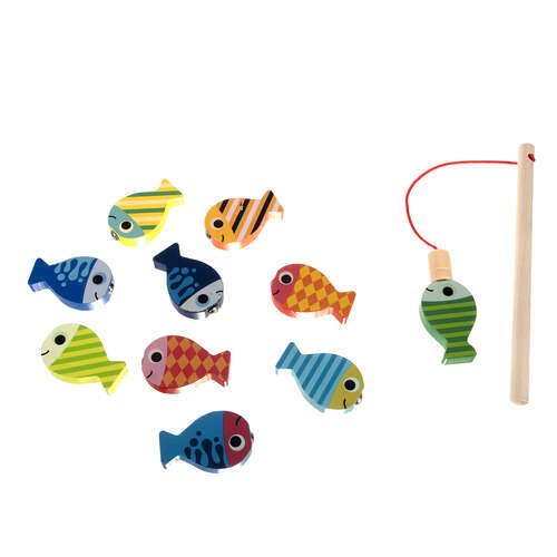 Wooden educational puzzle digits fishing rod ZA3109