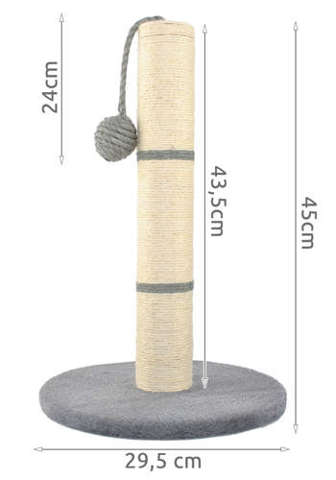 Arbre à chat - poteau gris, 45 cm