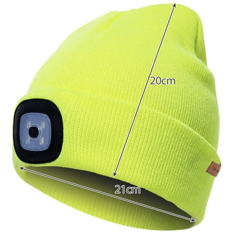 Bonnet d&#39;hiver avec lampe de poche - jaune Trizand 22664