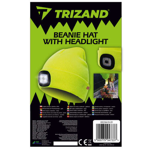 Bonnet d&#39;hiver avec lampe de poche - jaune Trizand 22664