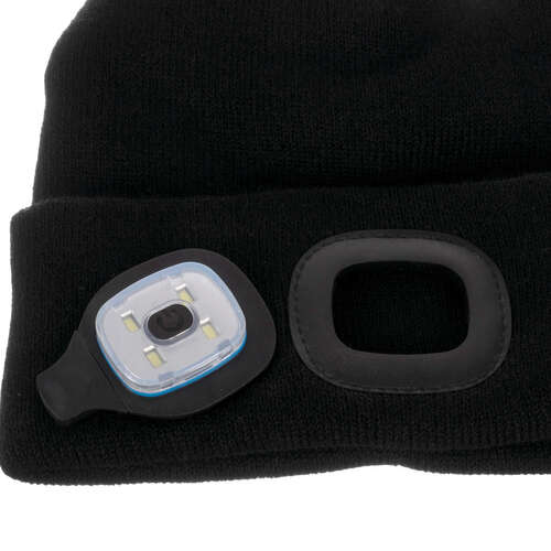 Bonnet d&#39;hiver avec lampe de poche - noir Trizand 22663