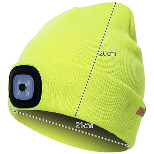 Bonnet d'hiver avec lampe de poche - jaune Trizand 22664