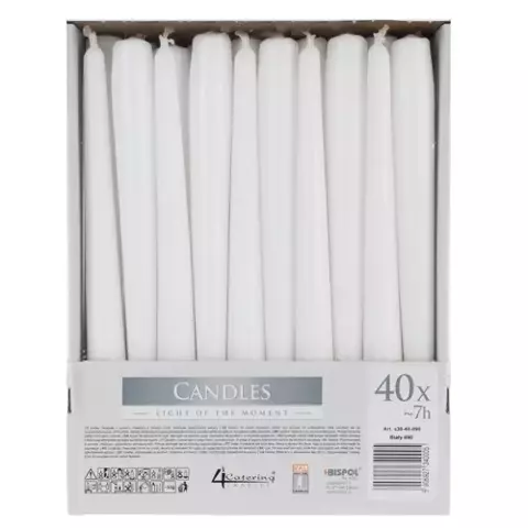 Bougie cône blanche - lot de 40 pcs. 