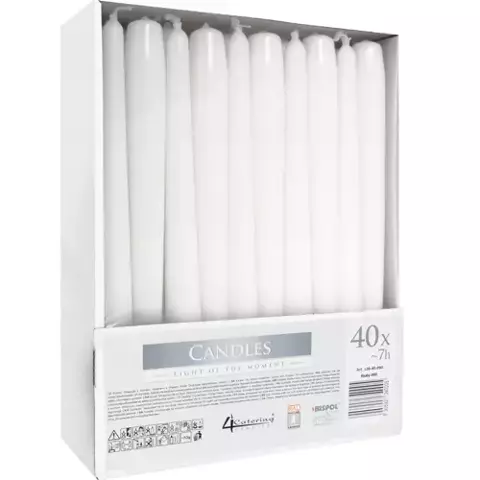 Bougie cône blanche - lot de 40 pcs. 