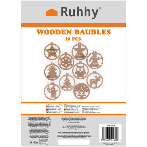 Boules en bois - 10 pcs