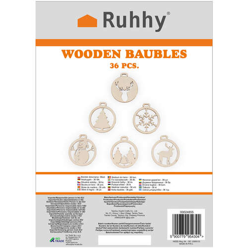 Boules en bois - 36 pcs. Ruhy 24855