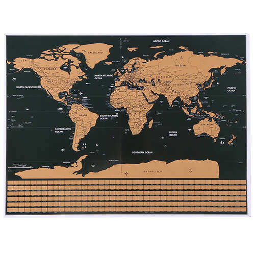 Carte du monde - carte à gratter avec drapeaux 23443