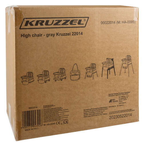 Chaise d&#39;alimentation - gris Kruzzel 22014