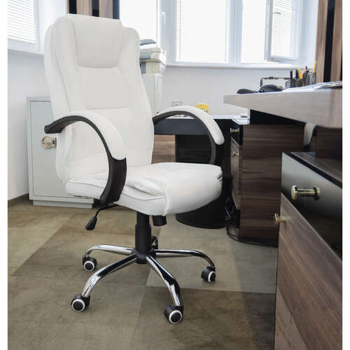 Chaise de bureau, éco-cuir - blanc, Malatec 23240