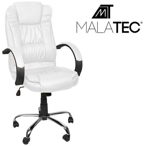 Chaise de bureau, éco-cuir - blanc, Malatec 23240