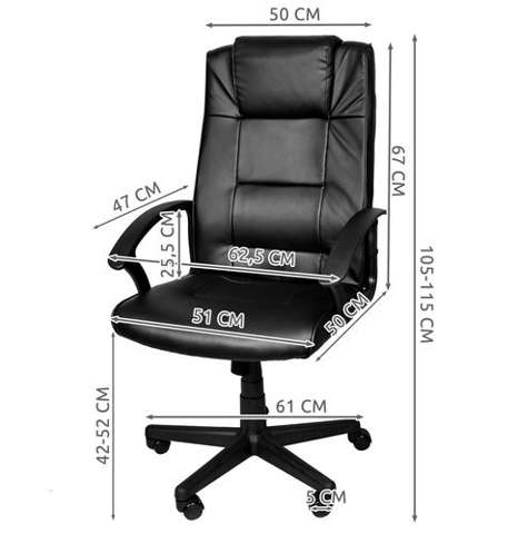 Chaise de bureau en cuir écologique MALATEC