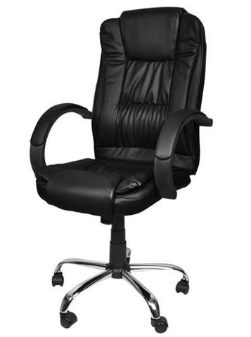 Chaise de bureau en éco-cuir - noir MALATEC
