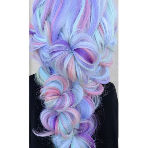 Cheveux synthétiques ombre bleu/violet Soulima 21366