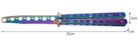 Couteau papillon pour l&#39;entraînement - arc-en-ciel