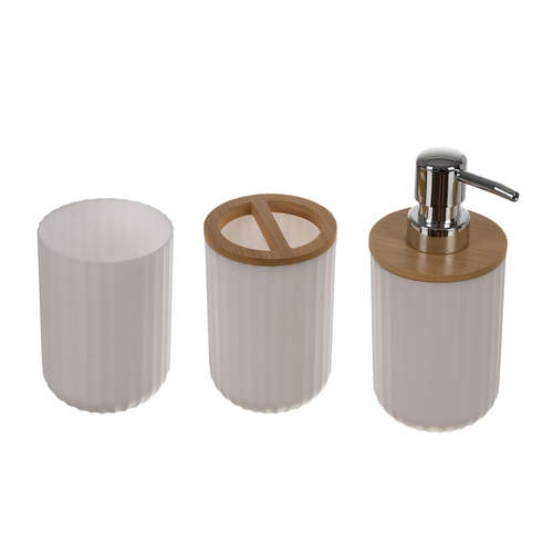 Ensemble d&#39;accessoires de salle de bain - blanc Ruhhy 24635