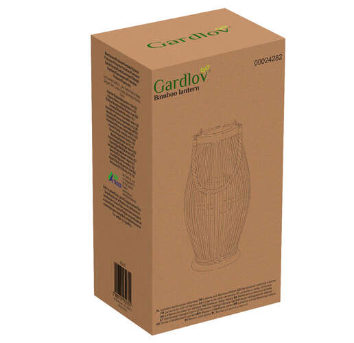 Gardlov 24282 lanterne en rotin et bambou