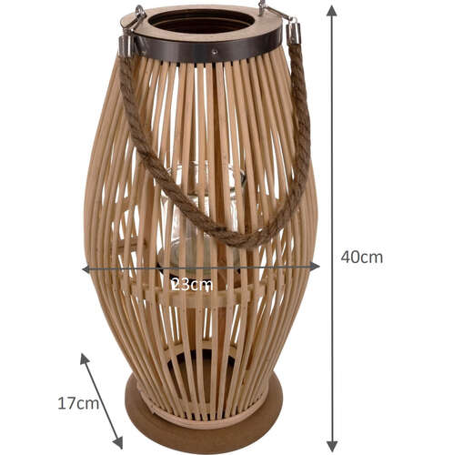 Gardlov 24282 lanterne en rotin et bambou