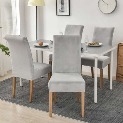 Housse de chaise - velours gris Ruhhy 22979