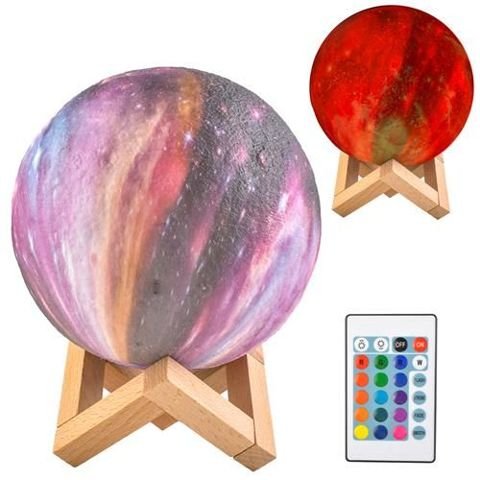 Lampe de nuit lune 15cm 16 couleurs