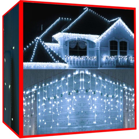 Lumières de Noël - glaçons 300 LED blanc froid 31V