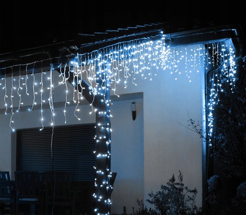 Lumières de Noël - glaçons 300 LED blanc froid 31V