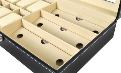 Organisateur pour montres et lunettes, noir