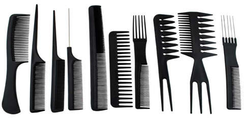 Peignes de coiffure - lot de 10 pcs