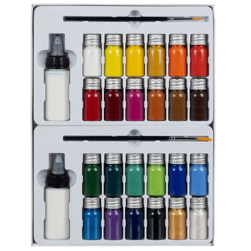 Peintures pour tissus - 24 pcs. 300ml Maaleo 22948